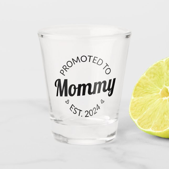 Promoted To Mummy Est. 2024 I Shot Glass (Front)