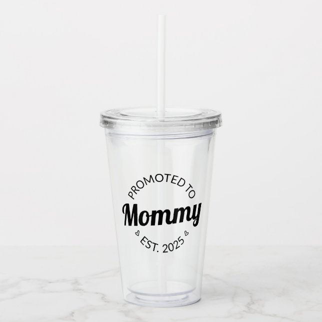 Promoted To Mummy Est. 2025 I Acrylic Tumbler (Front)