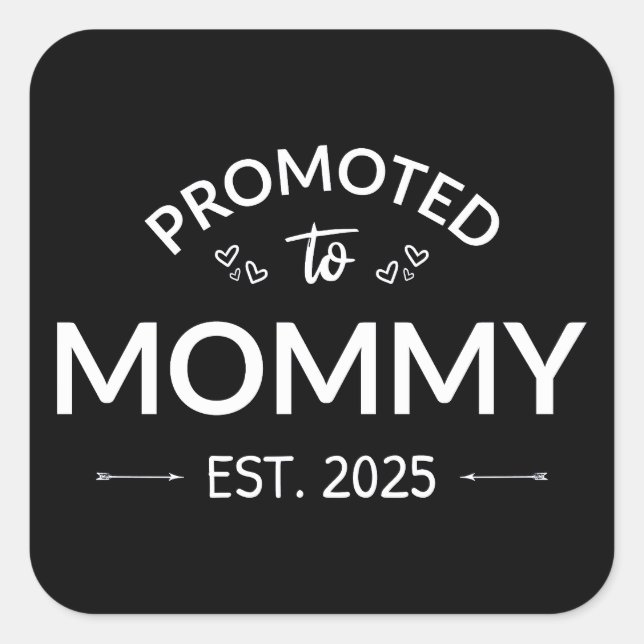 Promoted To Mummy Est. 2025 II Square Sticker (Front)