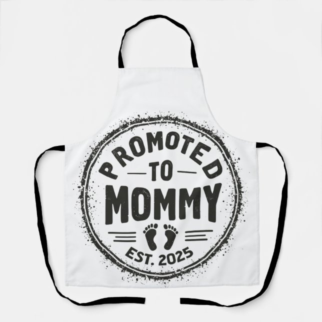 Promoted to Mummy Est. 2025 Pregnancy Announcement Apron (Front)