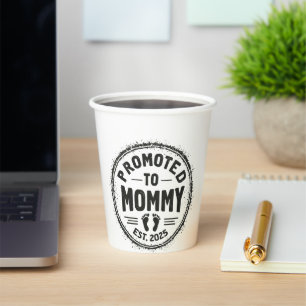Promoted to Mummy Est. 2025 Pregnancy Announcement Paper Cups