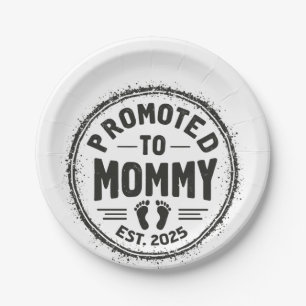 Promoted to Mummy Est. 2025 Pregnancy Announcement Paper Plate