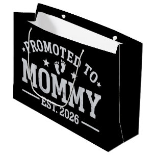 Promoted to Mummy est. 2026 Baby Announcement Mum Large Gift Bag