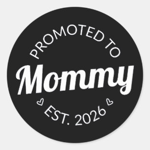 Promoted To Mummy Est. 2026 I Classic Round Sticker