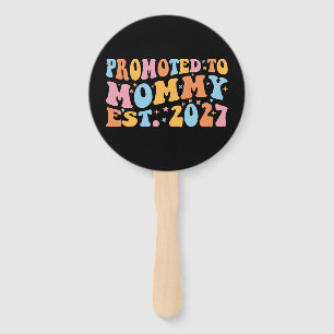 Promoted To Mummy Est 2027 New Mum Announcement Hand Fan