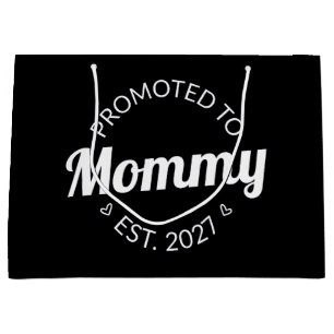 Promoted To Mummy Est 2027 New Mum Announcement I Large Gift Bag