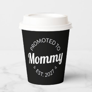 Promoted To Mummy Est 2027 New Mum Announcement I Paper Cups
