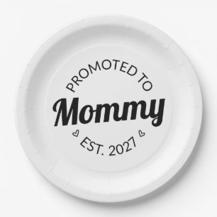 Promoted To Mummy Est 2027 New Mum Announcement I Paper Plate