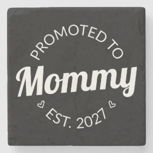 Promoted To Mummy Est 2027 New Mum Announcement I Stone Coaster