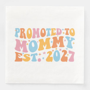 Promoted To Mummy Est 2027 New Mum Announcement Napkin