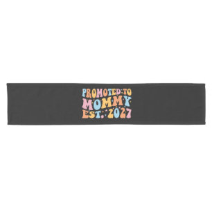 Promoted To Mummy Est 2027 New Mum Announcement Short Table Runner