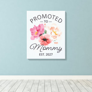 Promoted To Mummy Est 2027 New Mum Announcement VI Canvas Print
