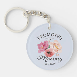 Promoted To Mummy Est 2027 New Mum Announcement VI Key Ring