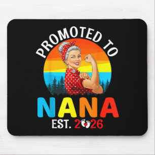 Promoted To Nana Est 2026 Strong Grandma Wer Retro Mouse Pad