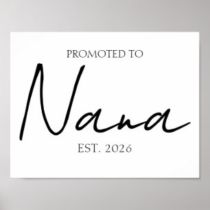 Promoted To Nana Minimal Family Wall Art