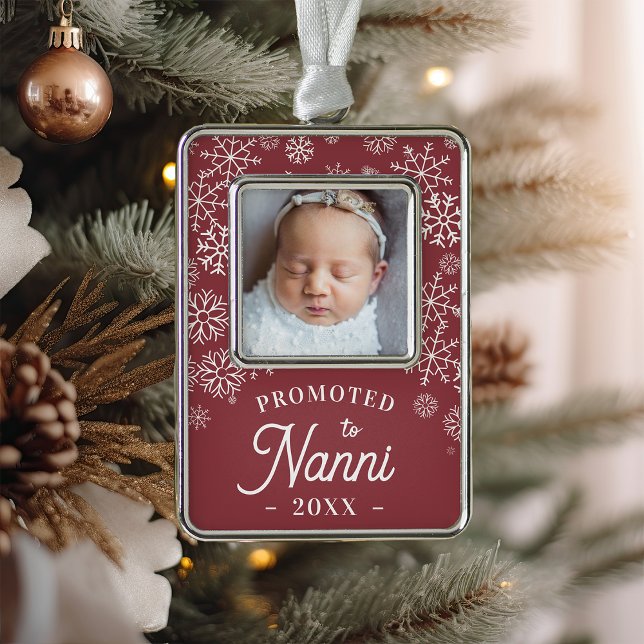 Promoted to Nanni | Baby Photo Grandma Silver Plated Framed Ornament (Creator Uploaded)