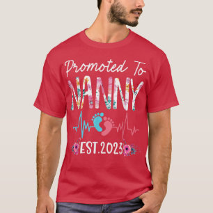 Promoted to Nanny 2023 Mothers Day Christmas First T-Shirt