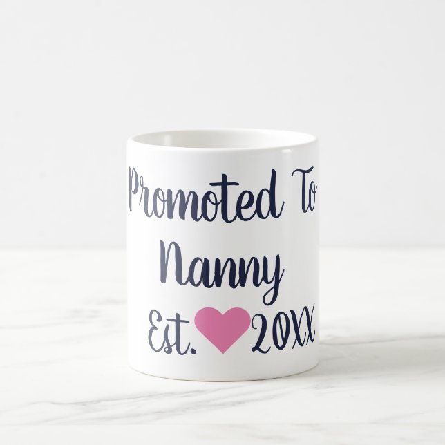 Promoted To Nanny Navy & Pink Mug (Center)