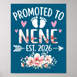 Promoted to nene est 2026 floral pregnancy poster