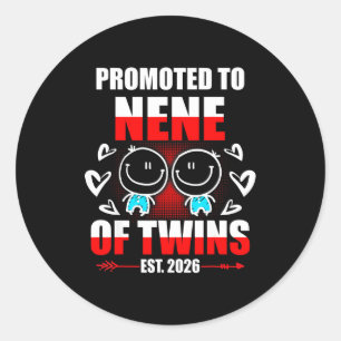 Promoted to nene of twins 2026 mom pregnancy classic round sticker