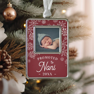 Promoted to Noni   Baby Photo Grandma Silver Plated Framed Ornament