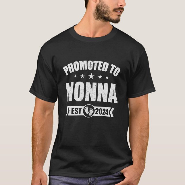 Promoted To Nonna Est 2024 Mothers Day First Time  T-Shirt (Front)