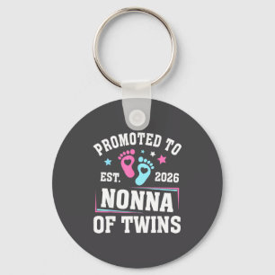 Promoted To Nonna Est 2026 Of Twins Gender Reveal  Key Ring