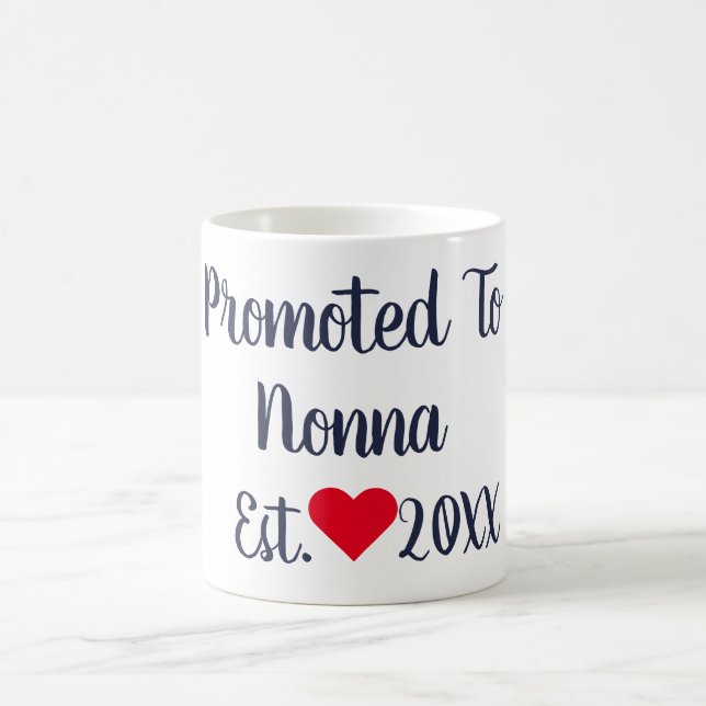 Promoted To Nonna Navy & Red Mug (Center)