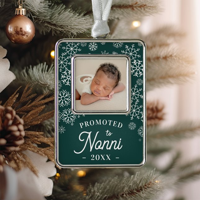 Promoted to Nonni | Baby Photo Grandma Silver Plated Framed Ornament (Creator Uploaded)