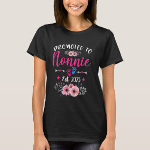Promoted To Nonnie Est. 2025 Funny Floral Mother's T-Shirt