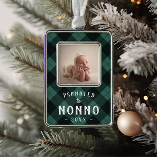 Promoted to Nonno   Baby Photo Grandpa Silver Plated Framed Ornament
