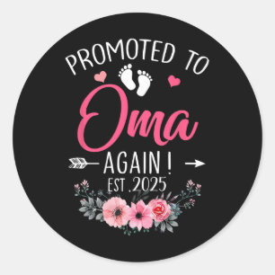 Promoted To Oma Again Est 2025 Mothers Day  Classic Round Sticker