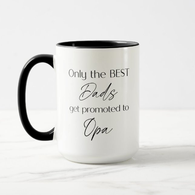 Promoted to Opa Grandfather Gift | New Grandpa Mug (Left)