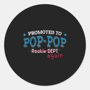 Promoted To P-p Again Shirt. Grandpa P P Funny Classic Round Sticker