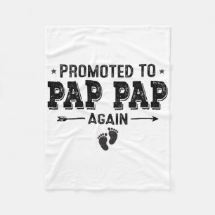 Promoted To Pap Pap Again Grandparents Byby Fleece Blanket