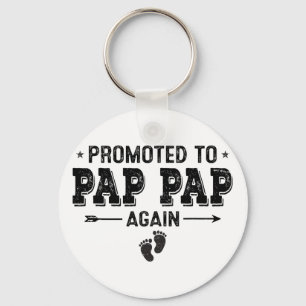 Promoted To Pap Pap Again Grandparents Byby  Key Ring