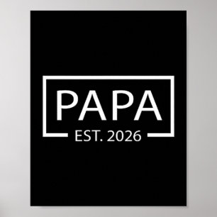 Promoted To Papa Est 2026 Baby Announcement Cket  Poster