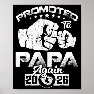 Promoted to papa est 2026 pregnancy announcement poster