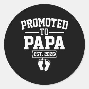 Promoted To Papa Est 2026 Retro Soon To Be Papa 20 Classic Round Sticker
