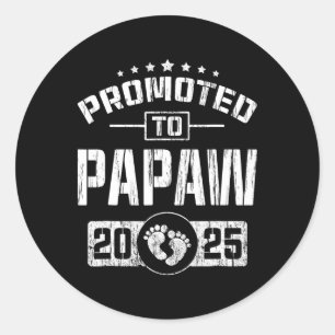 Promoted To Papaw Est. 2025 Funny Soon To Be Papaw Classic Round Sticker