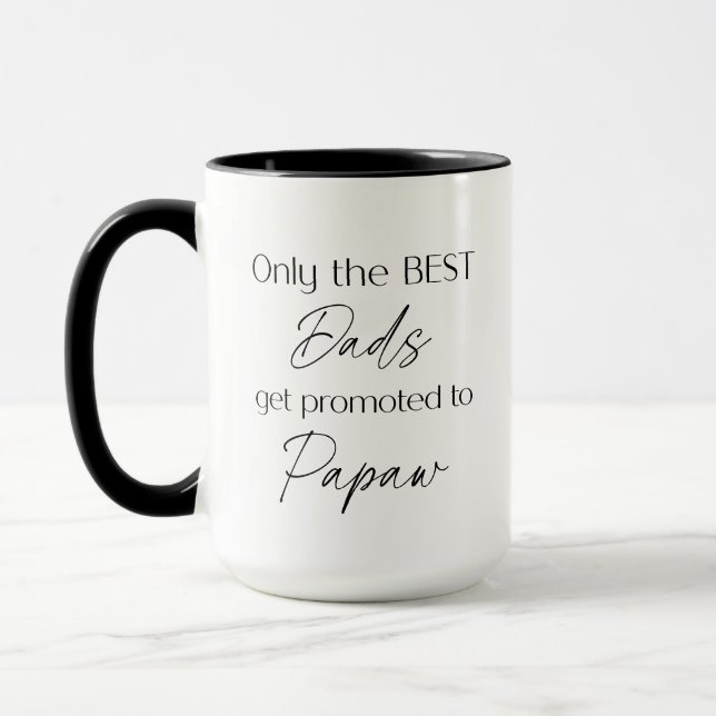 Promoted to Papaw | Grandfather Gift | New Grandpa Mug (Left)