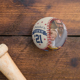 Promoted to Papaw   New Grandfather Photo Baseball