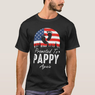 Promoted To Pappy Again 2024 US Flag Father's Day T-Shirt