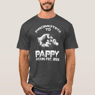 Promoted To Pappy Again Est 2023 Funny Fathers T-Shirt