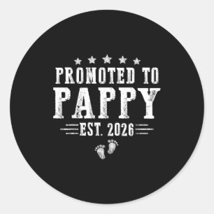 Promoted To Pappy Est.2026 Father's Day First Time Classic Round Sticker