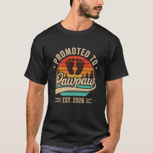 Promoted To Pawpaw Est 2026 Grandparents Baby Anno T-Shirt