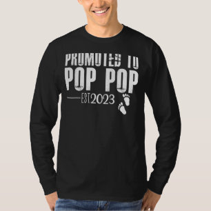 Promoted To Pop Pop 2023 First Time Fathers Day Ne T-Shirt