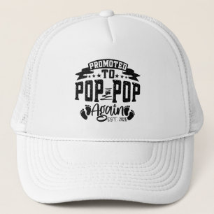 Promoted To Pop Pop Again Est 2024 Funny Grandpa  Trucker Hat