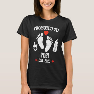 Promoted To Popi 2023 First Time New Grandpa Pregn T-Shirt