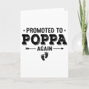 Promoted To Poppa Again Grandparents Byby Card